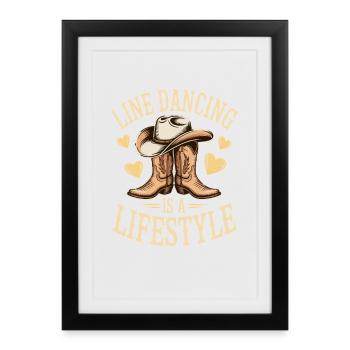 Line Dancing Line Dance Line Dancer Gift - Framed poster (27 × 37 cm) - black - Front