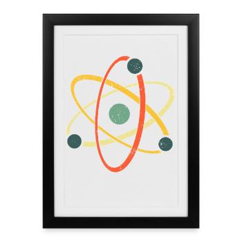 Cool Art de l’Atome, Biologie, Physique, Chimie, Professeur - Affiche encadrée (27 × 37 cm) - noir - Devant