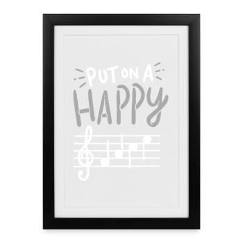 Mets un air joyeux - Affiche encadrée (27 × 37 cm) - noir - Devant