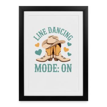 Line Dancing Line Dance Line Dancer Gifts - Framed poster (27 × 37 cm) - black - Front