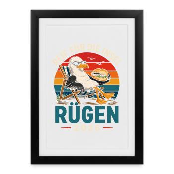 Reif für die Insel Rügen 2026 - Gerahmtes Poster (27 × 37 cm) - Schwarz - Vorne