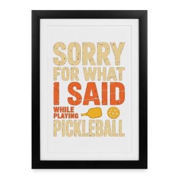 Pickleball T-shirt for players for training - Framed poster (27 × 37 cm) - black - Front