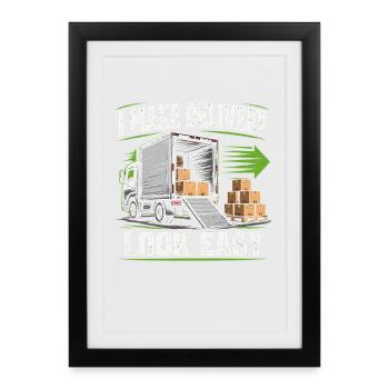 Routier Chauffeur Camion Route Diesel - Affiche encadrée (27 × 37 cm) - noir - Devant