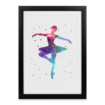 Ballet Dancer Ballerina Space Ballet Dancer - Framed poster (27 × 37 cm) - black - Front