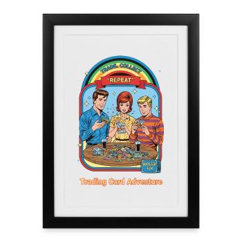 Échange Collecte, Aventure Répétée de Cartes à Collectionner - Affiche encadrée (27 × 37 cm) - noir - Devant