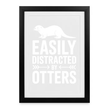 Otter Sayings Water Marten Funny Otter Gift - Framed poster (27 × 37 cm) - black - Front