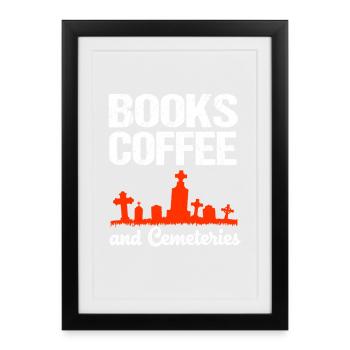 Café funéraire - Affiche encadrée (27 × 37 cm) - noir - Devant