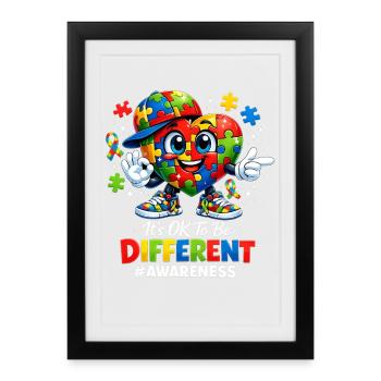 C’est OK d’être un autre puzzle de sensibilisation à l’autisme - Affiche encadrée (27 × 37 cm) - noir - Devant