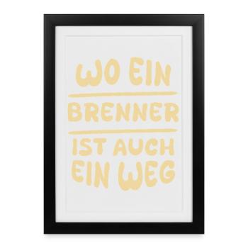 Geschenkidee Brenner - Gerahmtes Poster (27 × 37 cm) - Schwarz - Vorne