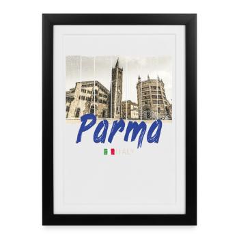Parma Emilia-Romagna in Italy Vintage Souvenir - Framed poster (27 × 37 cm) - black - Front