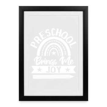 Enseignante de maternelle m’apporte de la joie Enseignante de garderie - Affiche encadrée (27 × 37 cm) - noir - Devant