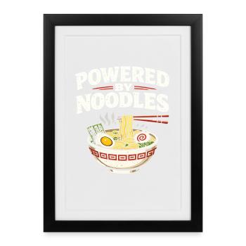 Conception d’anime de nouilles ramen japonaises - Affiche encadrée (27 × 37 cm) - noir - Devant