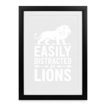 Lion Sayings Lion Funny Lion Gift - Framed poster (27 × 37 cm) - black - Front