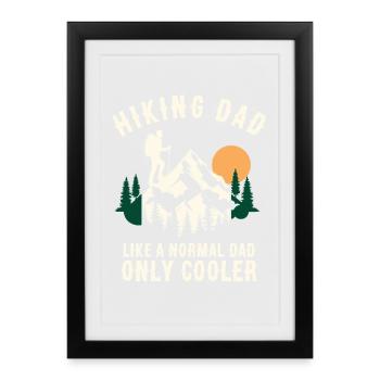 Cooler Wanderpapa - Gerahmtes Poster (27 × 37 cm) - Schwarz - Vorne