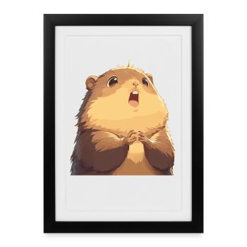 Marmottes Marmotte - Affiche encadrée (27 × 37 cm) - noir - Devant