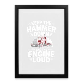 Truck Driver Trucker Truck Driver Diesel Transport - Framed poster (27 × 37 cm) - black - Front