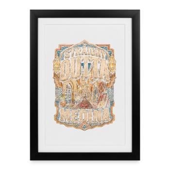 Maroc marocain tout droit sorti de Médine - Affiche encadrée (27 × 37 cm) - noir - Devant