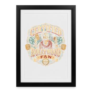 Fan certifié de Bollywood - Affiche encadrée (27 × 37 cm) - noir - Devant