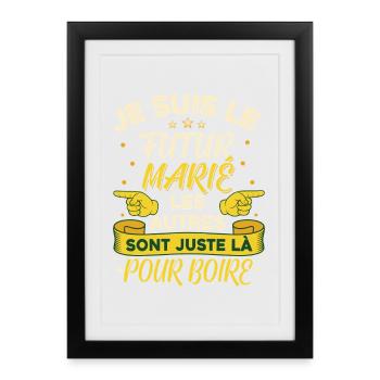 Futur Marié EVG Enterrement Vie De Garçon - Affiche encadrée (27 × 37 cm) - noir - Devant