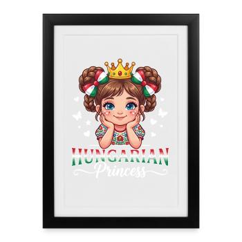 Hungarian Princess Girl Cartoon - Framed poster (27 × 37 cm) - black - Front