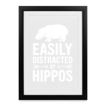 Hippopotamus Sayings Hippopotamus Joke Hippopotamus Gift - Framed poster (27 × 37 cm) - black - Front