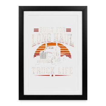 Chauffeur de camion Conducteur diesel professionnel - Affiche encadrée (27 × 37 cm) - noir - Devant