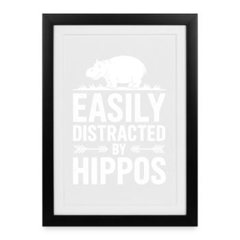Hippopotamus Sayings Hippopotamus Joke Hippopotamus Gift - Framed poster (27 × 37 cm) - black - Front