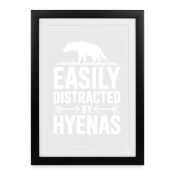 Hyena Sayings Hyenas Funny Hyena Gift - Framed poster (27 × 37 cm) - black - Front