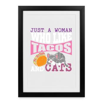 Taco Cat Domestic Cat Kitty Cat Owner - Framed poster (27 × 37 cm) - black - Front