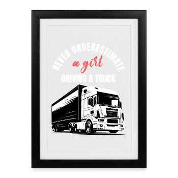 Pouvoir des filles des routiers - Affiche encadrée (27 × 37 cm) - noir - Devant