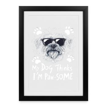 Pawsome Dog Owner - Framed poster (27 × 37 cm) - black - Front