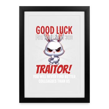 Funny Farewell Coworker - Framed poster (27 × 37 cm) - black - Front
