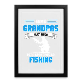 Vrais Grandpas Fish - Affiche encadrée (27 × 37 cm) - noir - Devant
