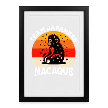Équipe macaque japonais - Affiche encadrée (27 × 37 cm) - noir - Devant