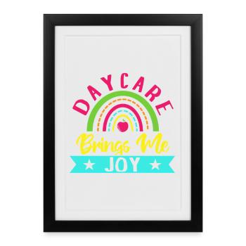 Pre K Teacher Brings Me Joy Kindergarten Teacher - Framed poster (27 × 37 cm) - black - Front