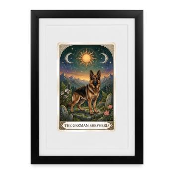 German Shepherd Tarot - Framed poster (27 × 37 cm) - black - Front