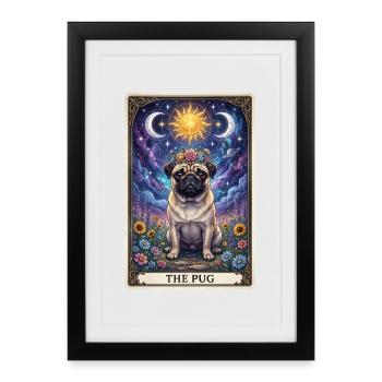 Illustration du Tarot Soleil-Lune Carlin - Affiche encadrée (27 × 37 cm) - noir - Devant