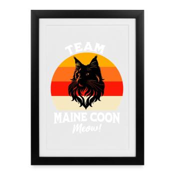 Équipe Maine Coon - Affiche encadrée (27 × 37 cm) - noir - Devant