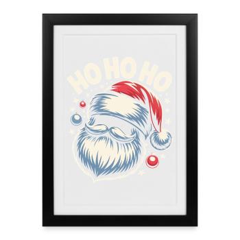 Ho Ho Ho Santa - Framed poster (27 × 37 cm) - black - Front