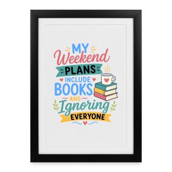 Lire des romans Fan de Lecture Conception - Affiche encadrée (27 × 37 cm) - noir - Devant