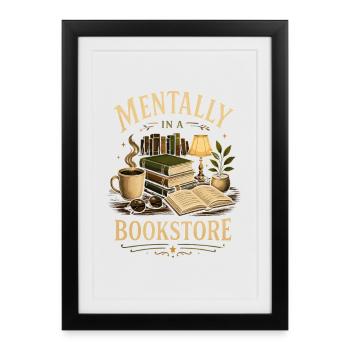Bibliothèque Bookworm Fiction Fan Design - Affiche encadrée (27 × 37 cm) - noir - Devant