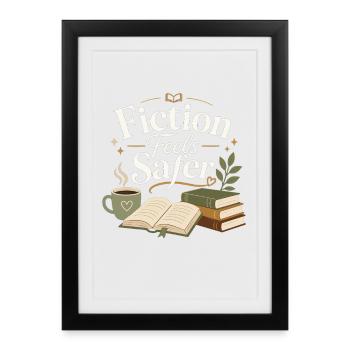 Motif de la bibliothèque de fans de romans urbains - Affiche encadrée (27 × 37 cm) - noir - Devant