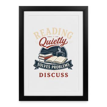 Rat de bibliothèque Rat de bibliothèque Motif d’amour - Affiche encadrée (27 × 37 cm) - noir - Devant
