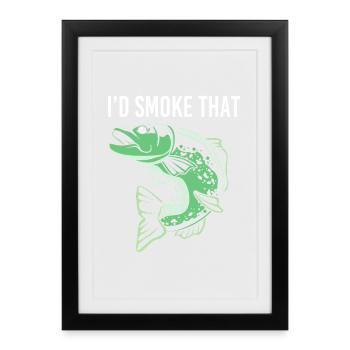 Trout Fishing Hook Fishing Rod Angler Frogfish - Framed poster (27 × 37 cm) - black - Front