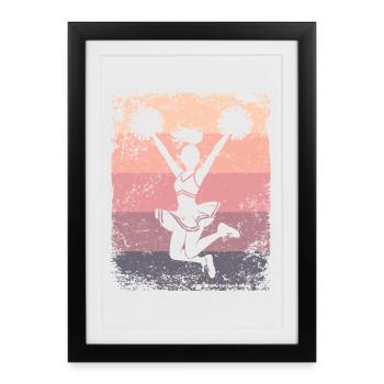 Cheerpom pom girls Mom Cheerleading - Affiche encadrée (27 × 37 cm) - noir - Devant