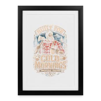 Bûcherons, coupe-arbres, bûcherons, - Affiche encadrée (27 × 37 cm) - noir - Devant