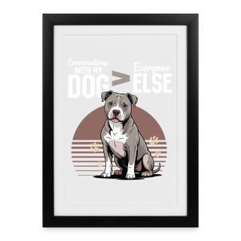 Pitbull Terrier Race de chien pittie - Affiche encadrée (27 × 37 cm) - noir - Devant
