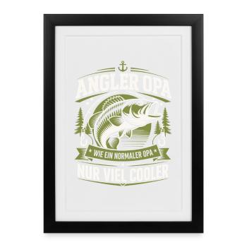 Angler Opa Viel Cooler - Gerahmtes Poster (27 × 37 cm) - Schwarz - Vorne