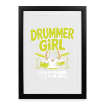 Drummer_Girl_Neu_6 - Affiche encadrée (27 × 37 cm) - noir - Devant