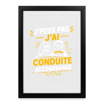 Conduite Accompagnée - Affiche encadrée (27 × 37 cm) - noir - Devant